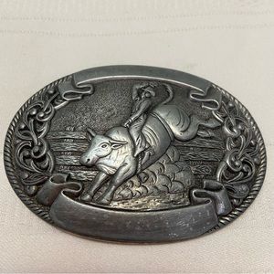 BullRider Vintage Pewter Belt Buckle - USA Made